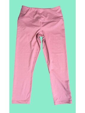 Velocity Womens High-Waist Pink Cropped Leggings Size M Stretch Fabric